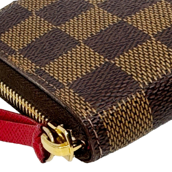 LOUIS VUITTON Clemence Damier Ebene Zippy Wallet Brown