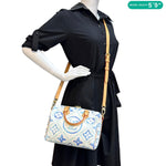 LOUIS VUITTON Speedy Bandouliere 25 By The Pool Monogram Tiles Shoulder Bag Lagoon Blue