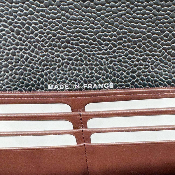 CHANEL Long Flap Caviar Quilted Leather Wallet Black