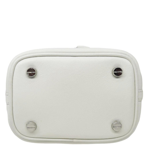 MCM Dessau Drawstring Mini Visetos Monogram Canvas Crossbody Bag White