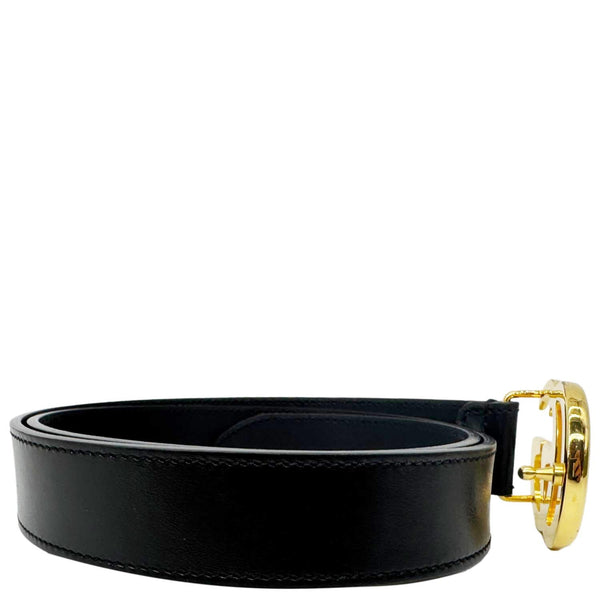 GUCCI GG Buckle Marmont Thin Leather Belt Size 85.34 Black 414516