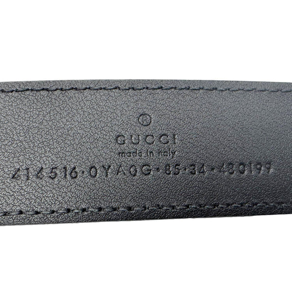 GUCCI GG Buckle Marmont Thin Leather Belt Size 85.34 Black 414516