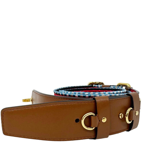 CHRISTIAN LOUBOUTIN Greekaba Embroidered Leather Bag Strap Blue