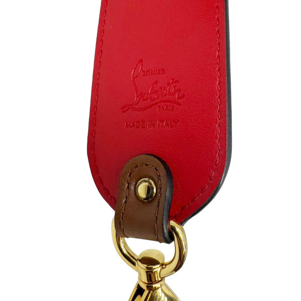 CHRISTIAN LOUBOUTIN Greekaba Embroidered Leather Bag Strap Blue