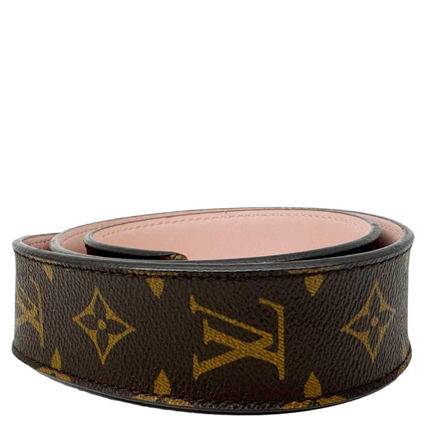 LOUIS VUITTON Bandouliere Monogram Canvas Shoulder Strap Rose Ballerine