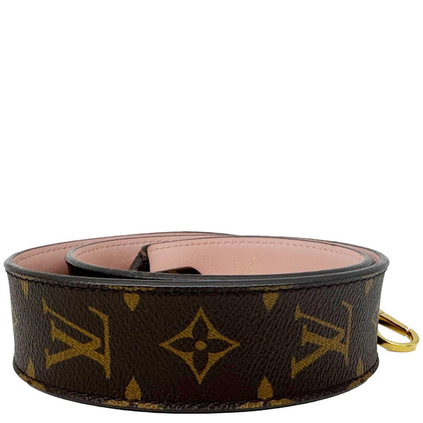 LOUIS VUITTON Bandouliere Monogram Canvas Shoulder Strap Rose Ballerine