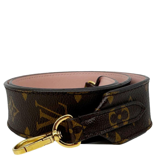 LOUIS VUITTON Bandouliere Monogram Canvas Shoulder Strap Rose Ballerine