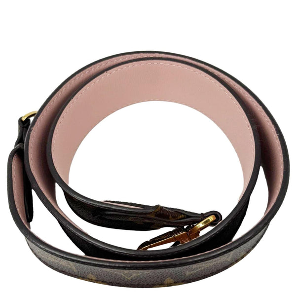 LOUIS VUITTON Bandouliere Monogram Canvas Shoulder Strap Rose Ballerine