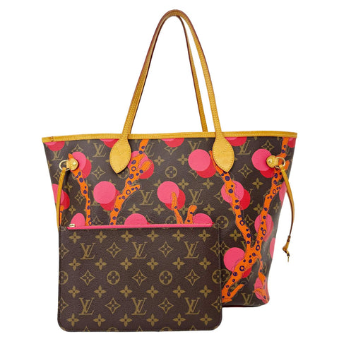 LOUIS VUITTON Neverfull MM Grenade Ramages Monogram Canvas Tote Bag Brown