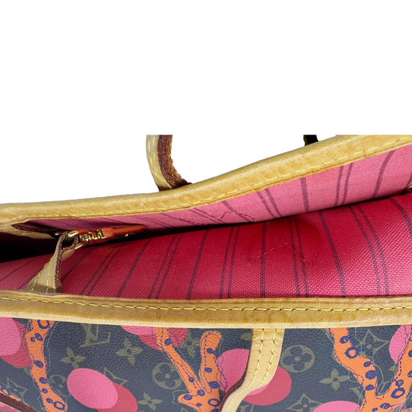 LOUIS VUITTON Neverfull MM Grenade Ramages Monogram Canvas Tote Bag Brown