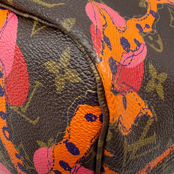 LOUIS VUITTON Neverfull MM Grenade Ramages Monogram Canvas Tote Bag Brown