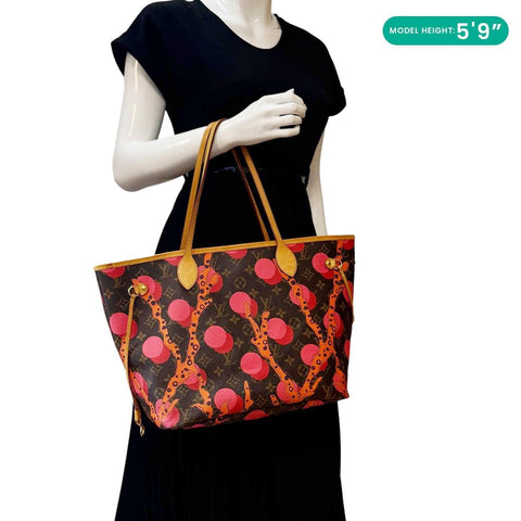 LOUIS VUITTON Neverfull MM Grenade Ramages Monogram Canvas Tote Bag Brown