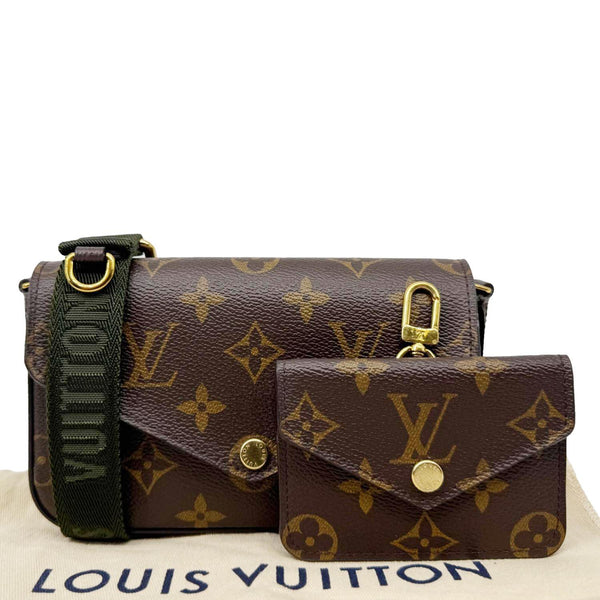 LOUIS VUITTON Felicie Strap & Go Monogram Canvas Crossbody Bag Brown