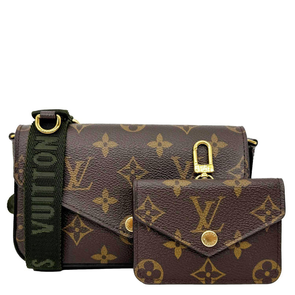 LOUIS VUITTON Felicie Strap & Go Monogram Canvas Crossbody Bag Brown