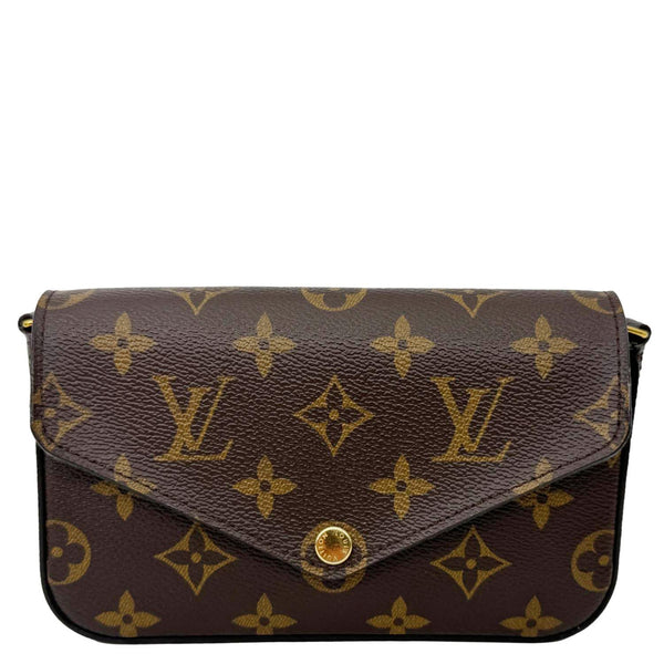 LOUIS VUITTON Felicie Strap & Go Monogram Canvas Crossbody Bag Brown