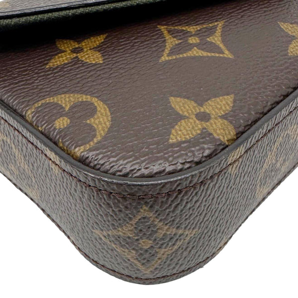 LOUIS VUITTON Felicie Strap & Go Monogram Canvas Crossbody Bag Brown