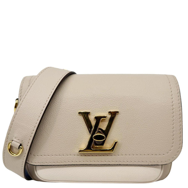LOUIS VUITTON Lockme Tender Grained Calfskin Leather Shoulder Bag Greige