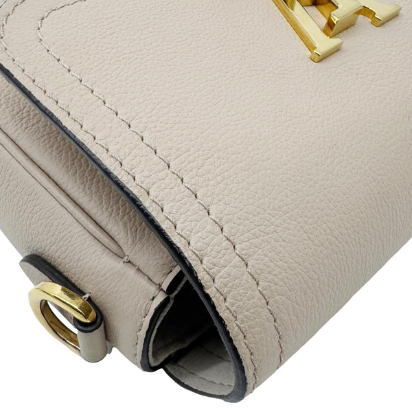 LOUIS VUITTON Lockme Tender Grained Calfskin Leather Shoulder Bag Greige