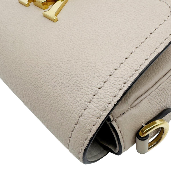 LOUIS VUITTON Lockme Tender Grained Calfskin Leather Shoulder Bag Greige