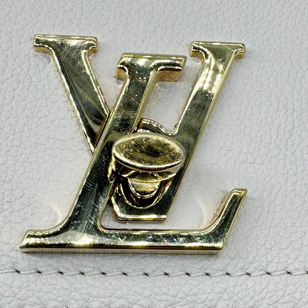 LOUIS VUITTON Lockme Tender Grained Calfskin Leather Shoulder Bag Greige