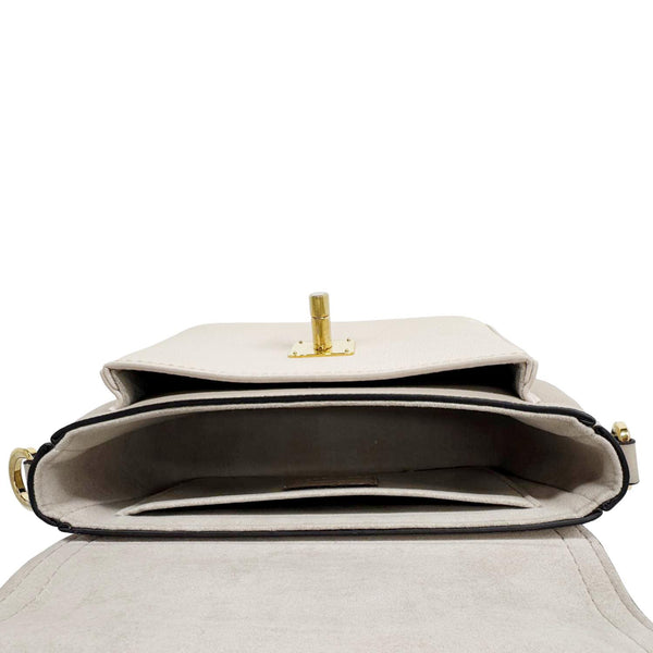 LOUIS VUITTON Lockme Tender Grained Calfskin Leather Shoulder Bag Greige