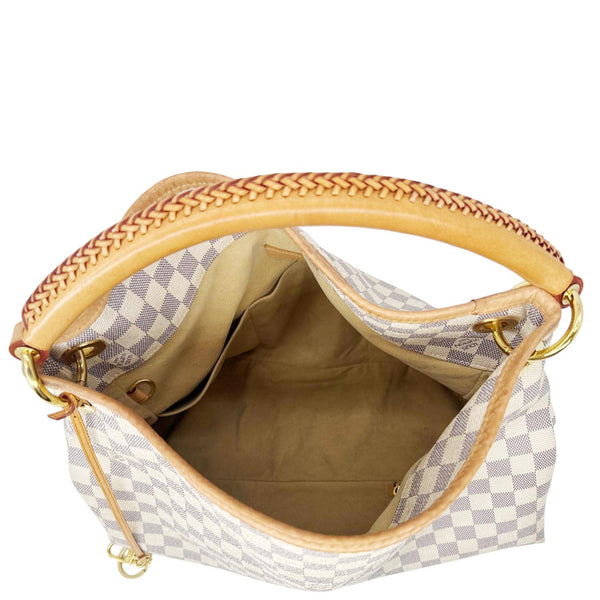 LOUIS VUITTON Artsy MM Damier Azur Hobo Bag White