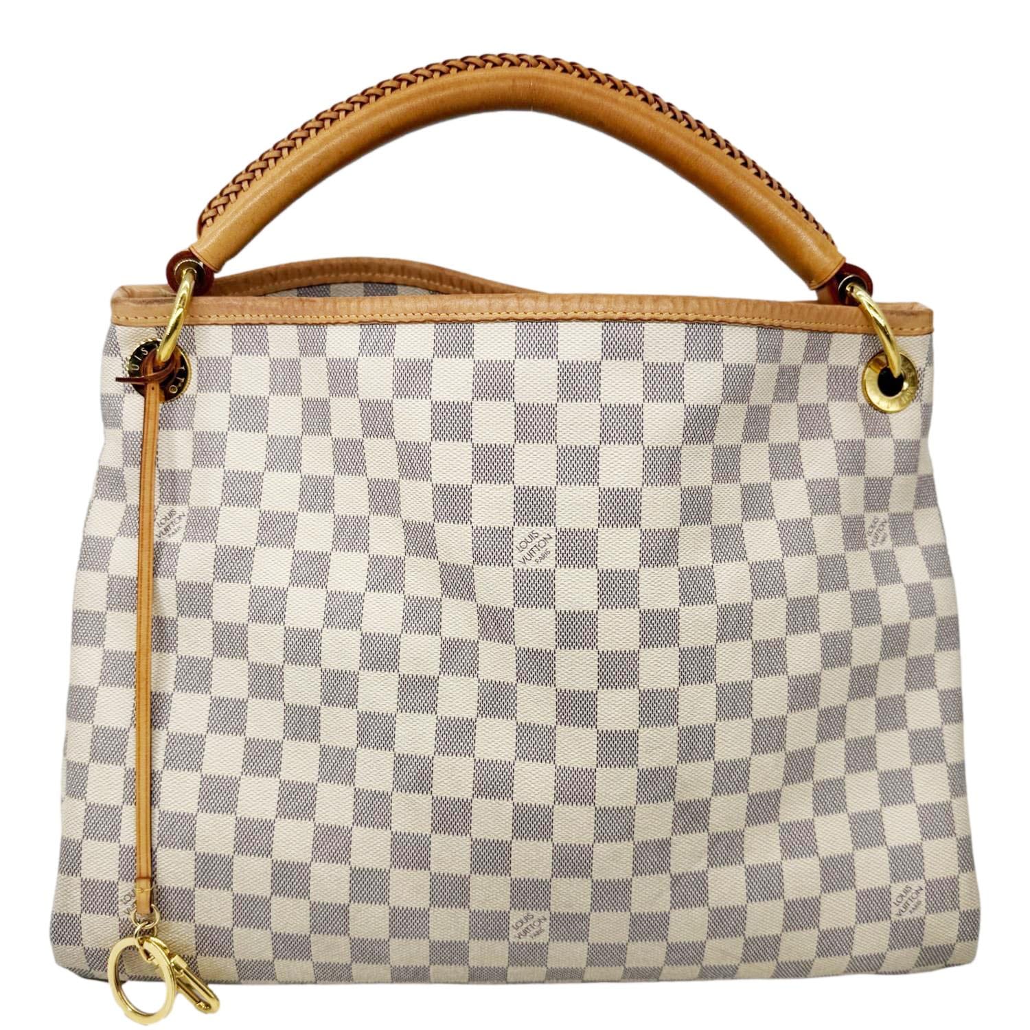 LOUIS VUITTON Artsy MM Damier Azur Hobo Bag White