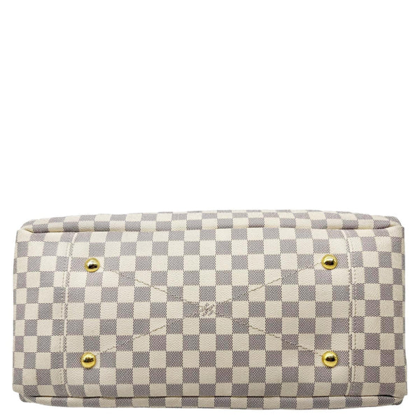LOUIS VUITTON Artsy MM Damier Azur Hobo Bag White