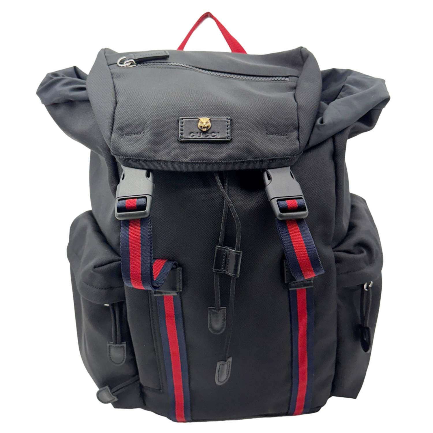 Gucci Techpack Black Techno Canvas Backpack - Front