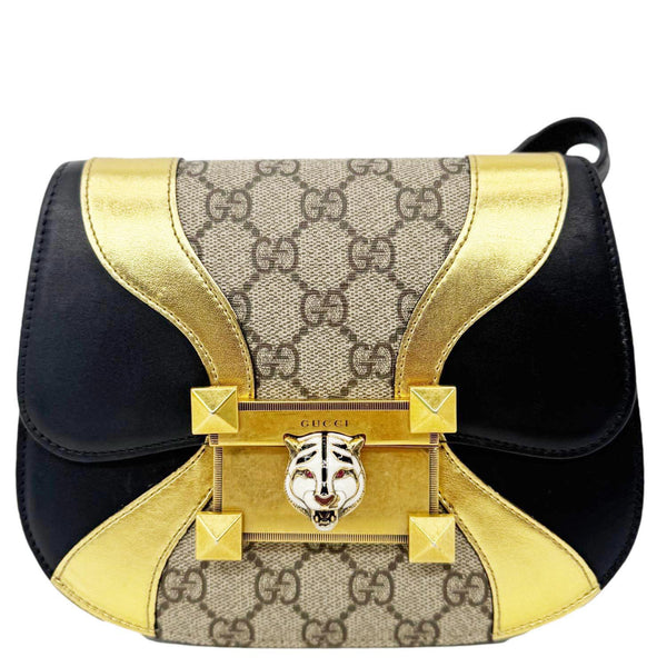GUCCI Osiride Small GG Supreme Canvas Shoulder Bag Gold 500781