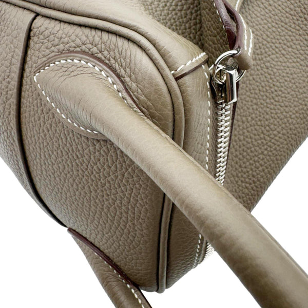 HERMES Lindy 30 Taurillon Clemence Leather Shoulder Bag Taupe