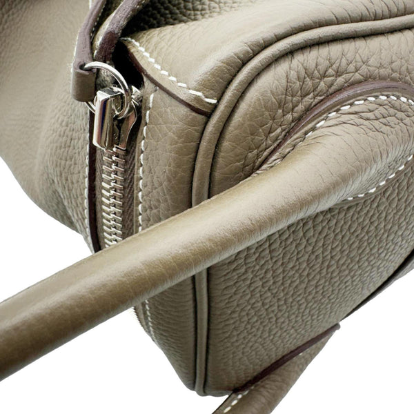HERMES Lindy 30 Taurillon Clemence Leather Shoulder Bag Taupe