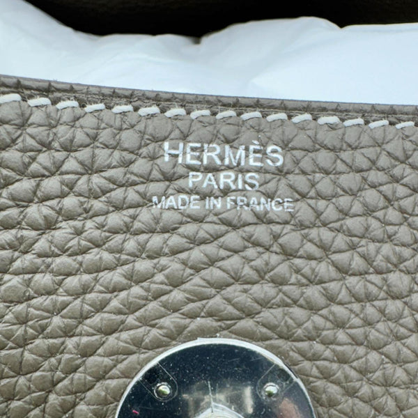 HERMES Lindy 30 Taurillon Clemence Leather Shoulder Bag Taupe