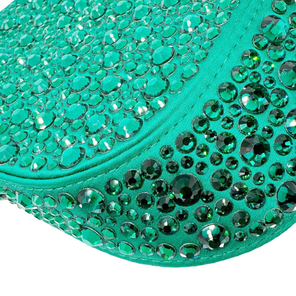 PRADA Cleo Cristal Embellished Satin Shoulder Bag Emerald Green