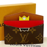 LOUIS VUITTON Tribal Mask Monogram Canvas Card Holder Brown