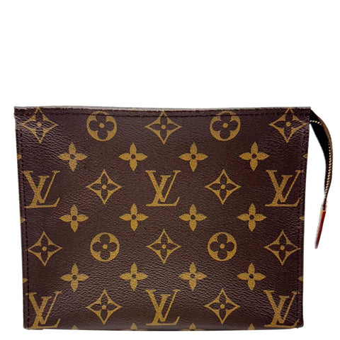 LOUIS VUITTON Toiletry Pouch 19 Monogram Canvas Clutch Brown
