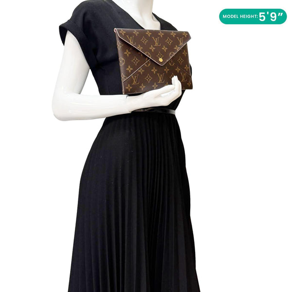 LOUIS VUITTON Kirigami Pochette Large Monogram Canvas Clutch Brown