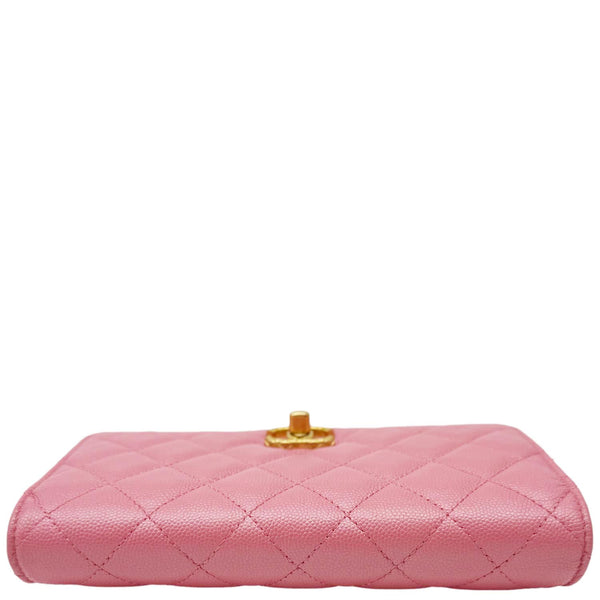 CHANEL Matelasse CC Quilted Caviar Leather WOC Crossbody Bag Pink