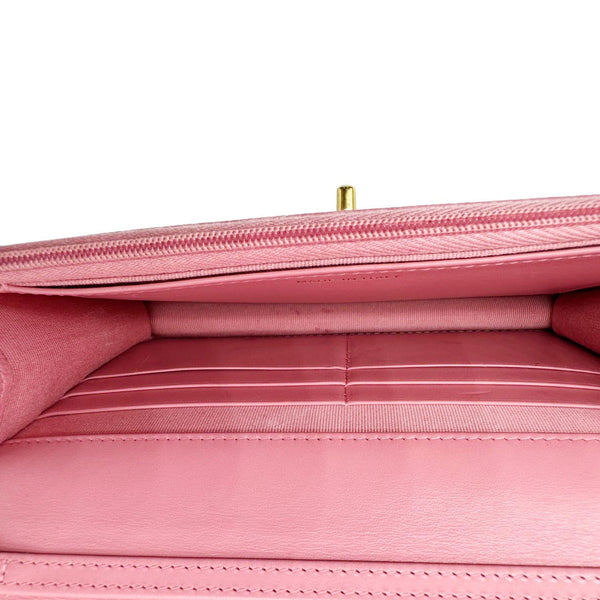 CHANEL Matelasse CC Quilted Caviar Leather WOC Crossbody Bag Pink