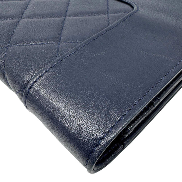 CHANEL Mademoiselle Vintage Flap Quilted Sheepskin Crossbody Bag Navy Blue