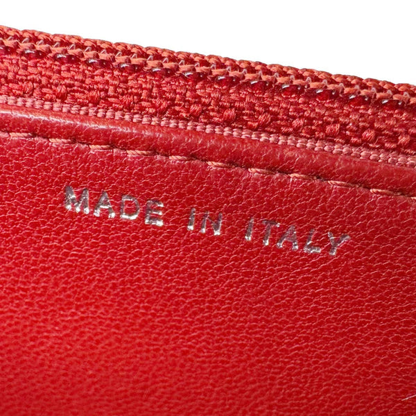 CHANEL Classic Flap Quilted Leather Wallet On Chain Red