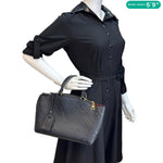 LOUIS VUITTON Petit Palais Monogram Empreinte Leather Shoulder Bag Black