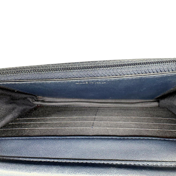 CHANEL Mademoiselle Vintage Flap Quilted Sheepskin Crossbody Bag Navy Blue