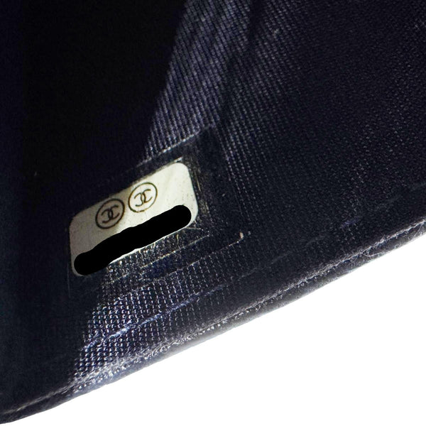 CHANEL Mademoiselle Vintage Flap Quilted Sheepskin Crossbody Bag Navy Blue