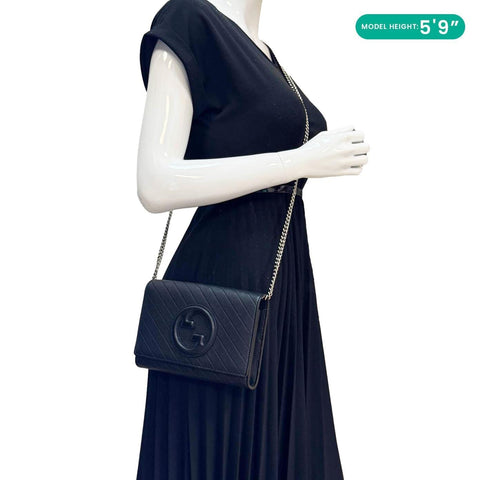 GUCCI Blondie WOC Leather Crossbody Bag Black 772213