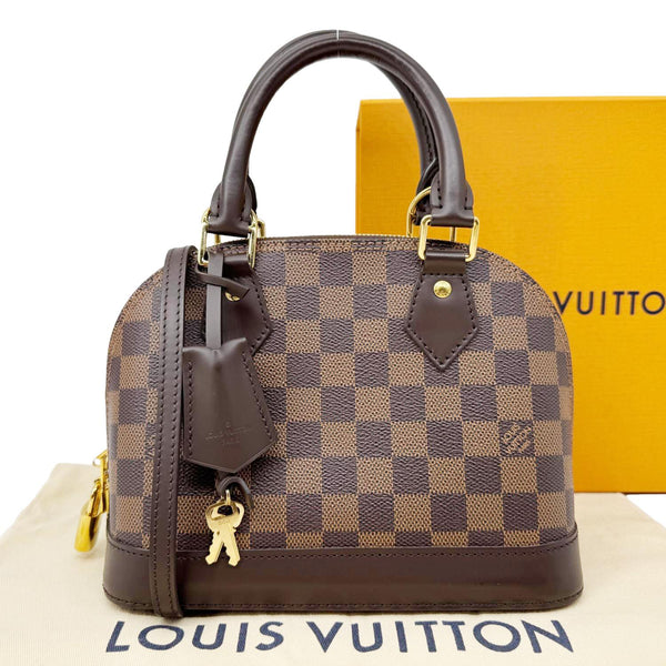 Louis Vuitton Alma BB Damier Ebene Satchel Shoulder Bag Brown