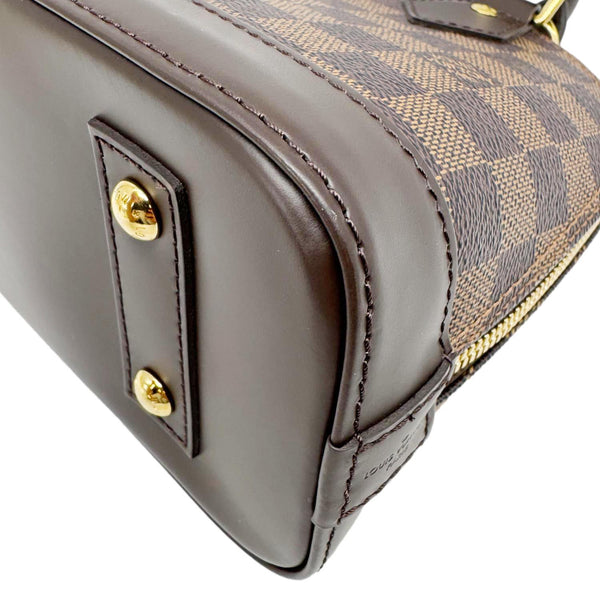 Louis Vuitton Alma BB Damier Ebene Satchel Shoulder Bag Brown