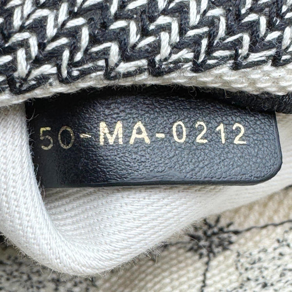 CHRISTIAN DIOR Lady D-Lite Medium Embroidered Zodiac Toile De Jouy Shoulder Bag White