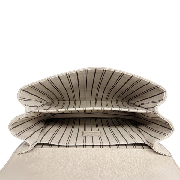 LOUIS VUITTON Metis Pochette Empreinte Leather Crossbody Bag Beige