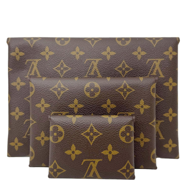 LOUIS VUITTON Kirigami Monogram Canvas Pochette Set Brown